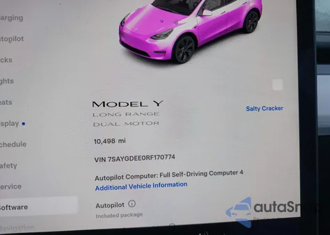 2024 Tesla Model Y Long Range Dual Motor All-Wheel Drive из США, поврежденный, VIN 7SAYGDEE0RF170774